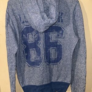 PINK Victoria's Secret Heathered Blue Zip-Up Hoodie